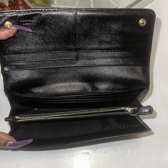 Prada Saffiano Leather Black Double Snap Wallet AS IS - Picture 8 of 9